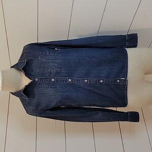 FEED + TARGET xs blue denim button down shirt